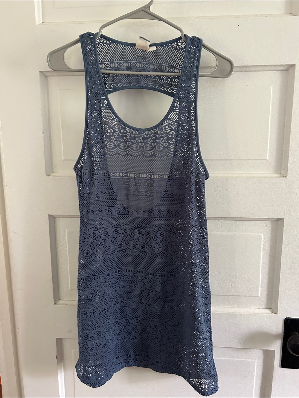 Roxy Blue Crochet Racerback Swim Cover-Up